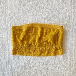 YELLOW LACE BANDEAU BRA
